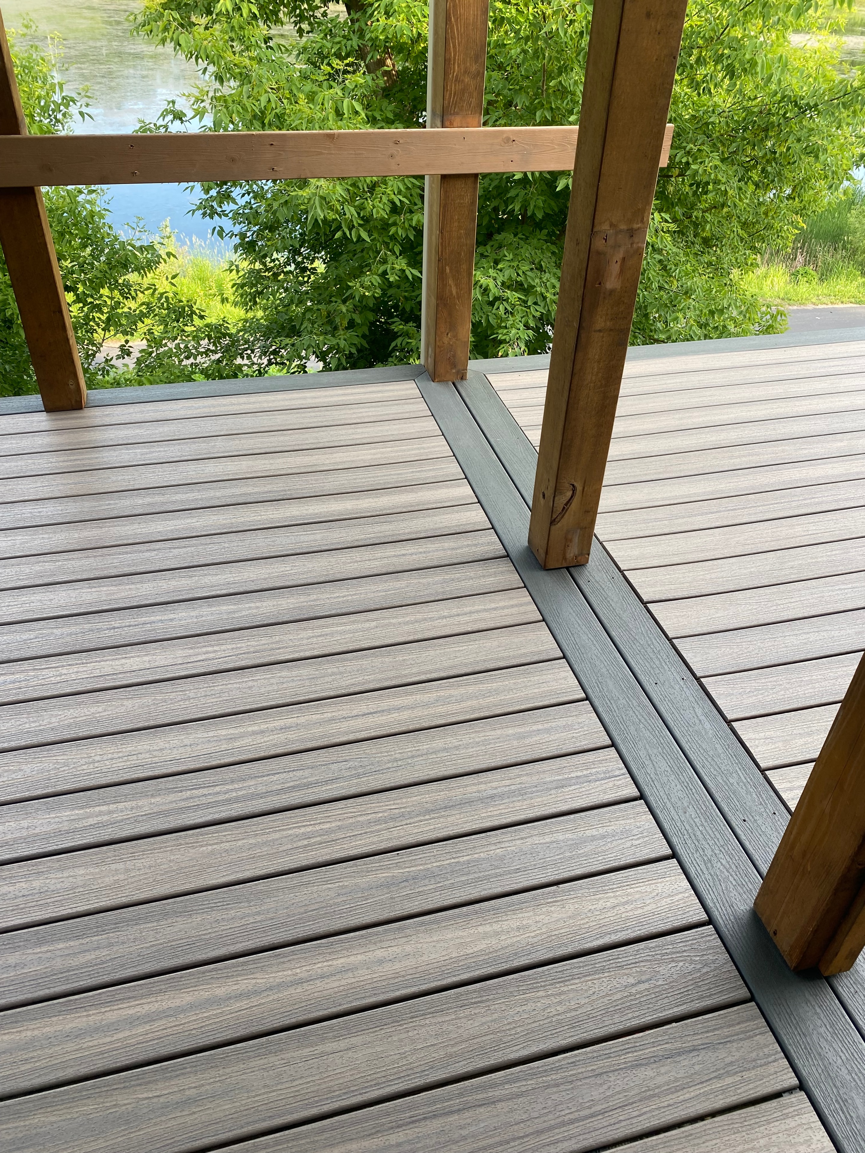 Lakeside Composite Deck — composite decking with glass railing