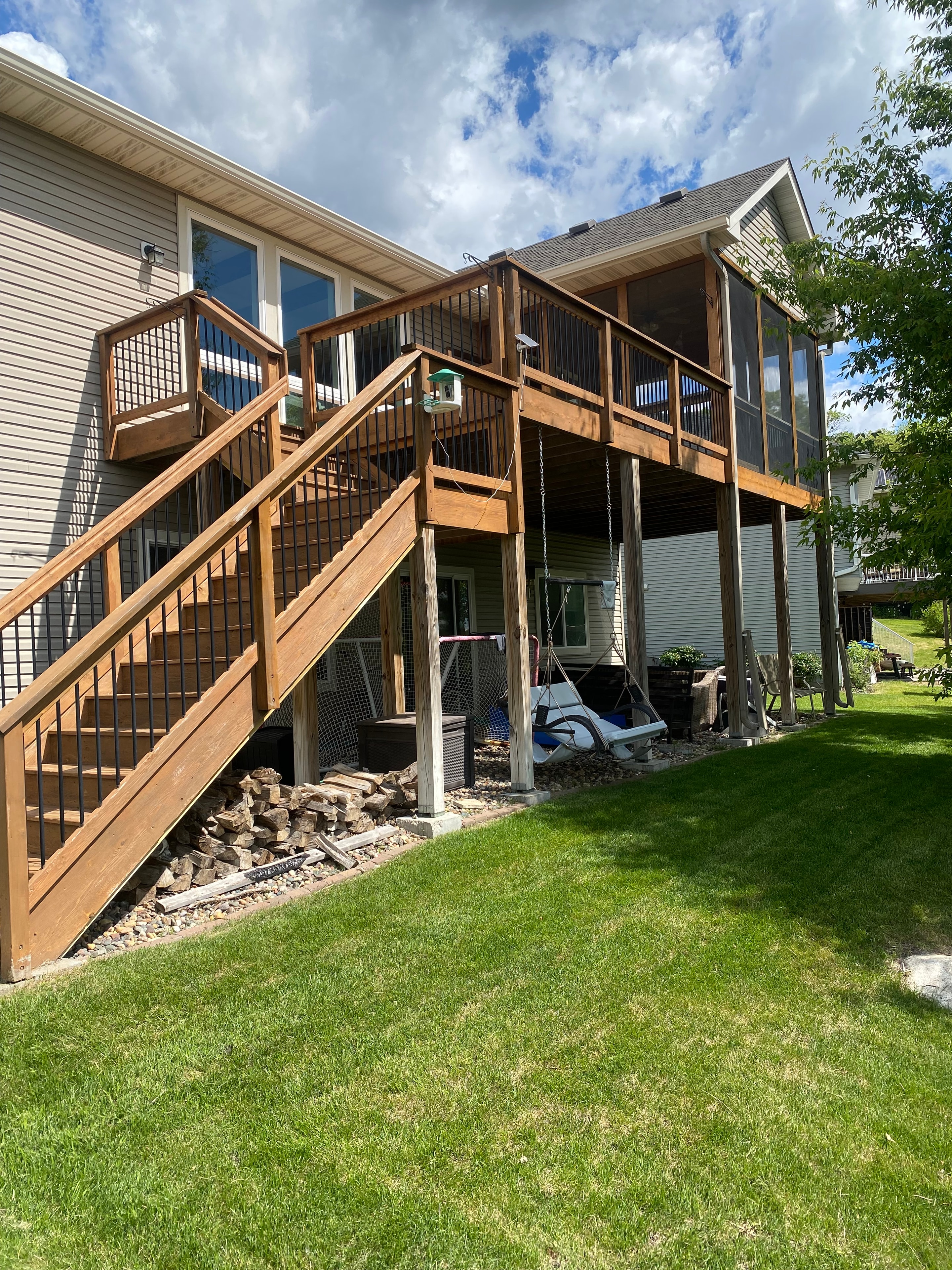 Lakeside Composite Deck — multi-level deck exterior view